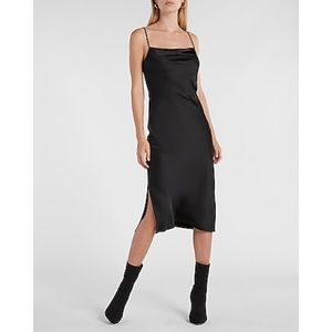 Express Black Silky satin Dress Size XXS